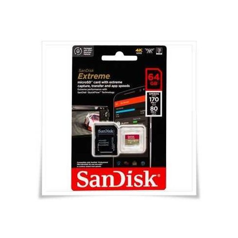  SanDisk Extreme microSDXC 64GB UHS-I/U3/A2/CL10 (SDSQXAH-064G-GN6MA)