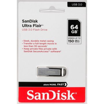   SanDisk Cruzer Ultra Flair 64 GB USB 3.0 150 MB/s SDCZ73-064G-G46