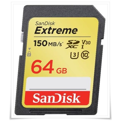 SanDisk Extreme SDXC Video 64GB 150MB V30 U3 SDSDXV6-064G-GNCIN