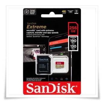   SanDisk Extreme microSDXC 256GB UHS-I/U3/A2/CL10 (SDSQXAV-256G-GN6MA)