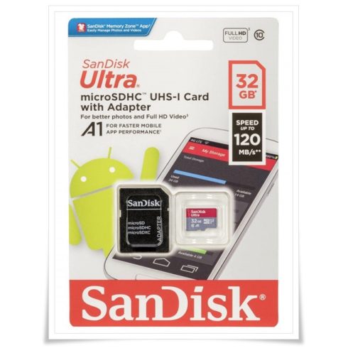 SanDisk Ultra microSDHC A1 32GB 120MB/s Adapt.SDSQUA4-032G-GN6MA