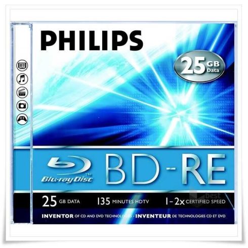 1x10 Philips Blu-Ray ReWritable 25GB 2x JC