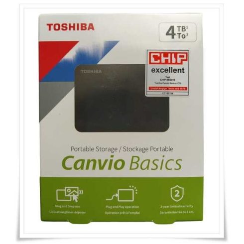 Toshiba 4TB Toshiba 2.5' Canvio Basics 2022 külső winchester USB 3.0 fekete (HDTB540EK3CA)