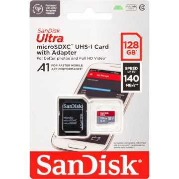   SanDisk Ultra microSDXC A1 128GB 140MB/s Adapt.SDSQUAB-128G-GN6MA