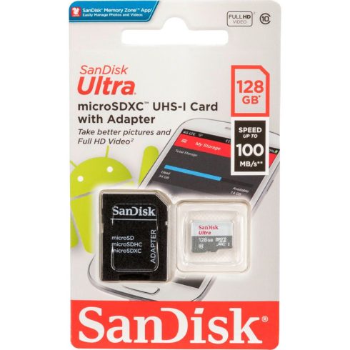 SanDisk microSDXC 128GB C10/UHS-I/U1 (SDSQUNR-128G-GN3MA)