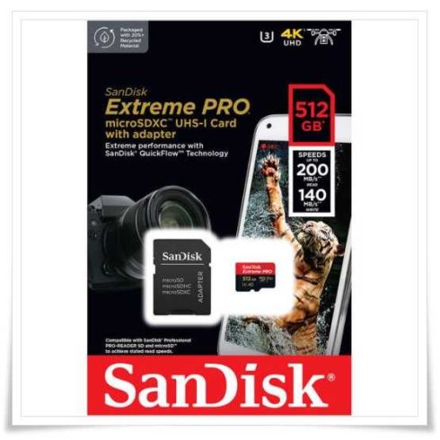 SanDisk Extreme PRO microSDXC 512GB A2/C10/V30 (SDSQXCD-512G-GN6MA)